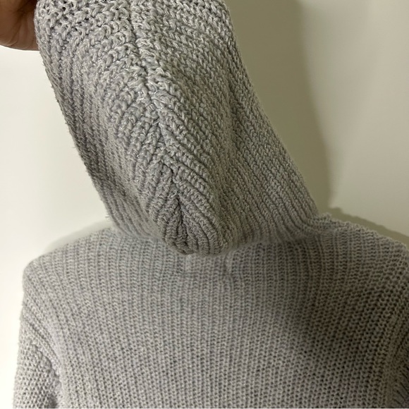 Justice | Girls gray Paris knitted hooded long sleeve sweater | size 12 - Picture 3 of 4